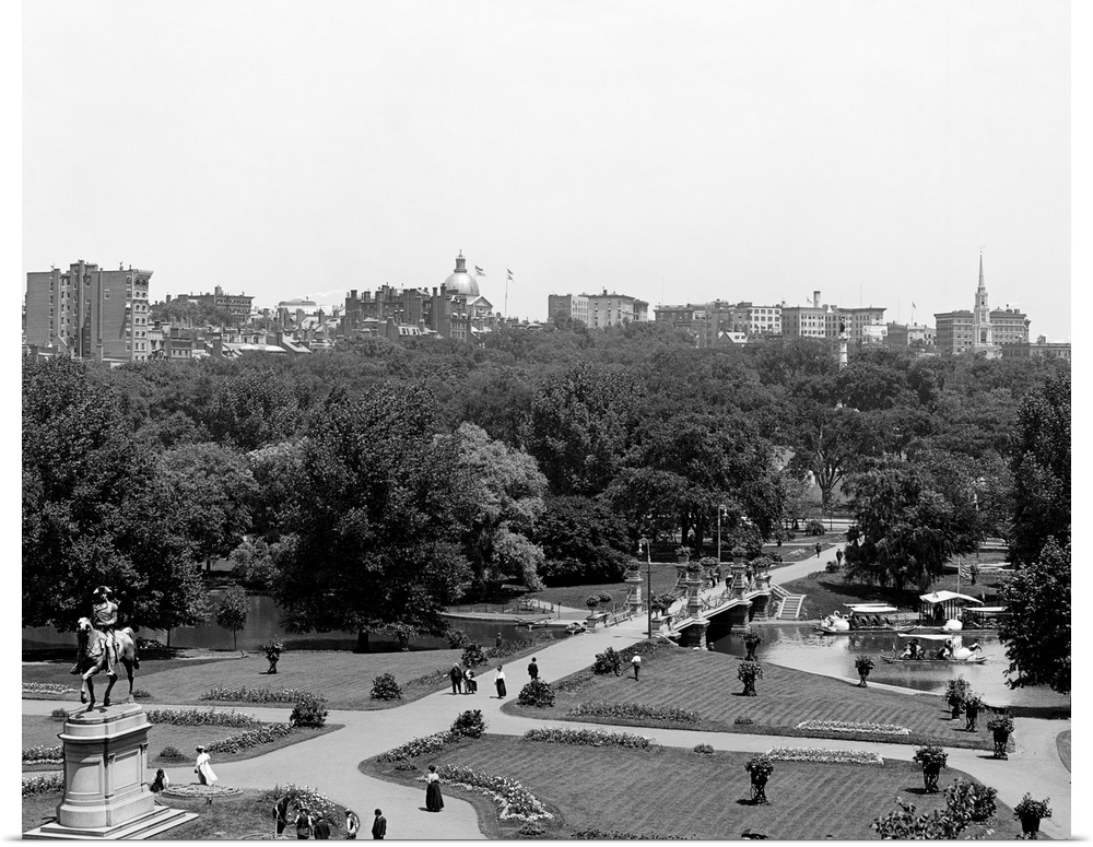 Vintage photograph of Public Gardens, Boston, Massachusetts