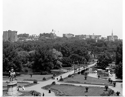 Vintage photograph of Public Gardens, Boston, Massachusetts