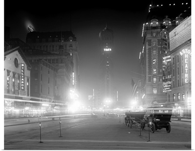 Vintage photograph of Times Square at Night, New York City