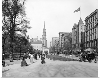 Vintage photograph of Tremont Street, Boston, Massachusetts