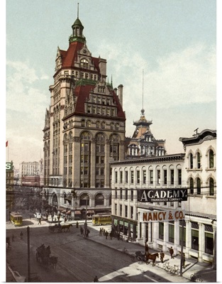Vintage photograph of Wisconsin Avenue, Milwaukee, Wisconsin