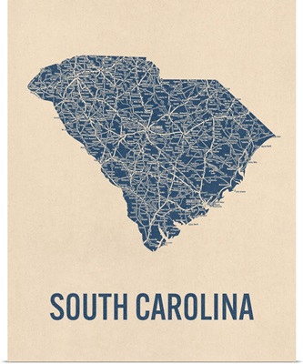 Vintage South Carolina Road Map 1