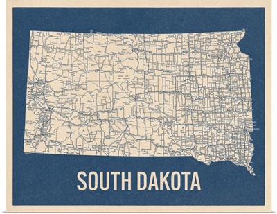 Vintage South Dakota Road Map 2