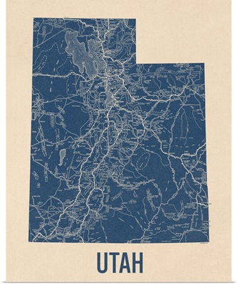 Vintage Utah Road Map 1