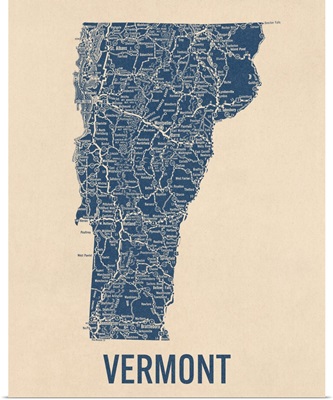 Vintage Vermont Road Map 1