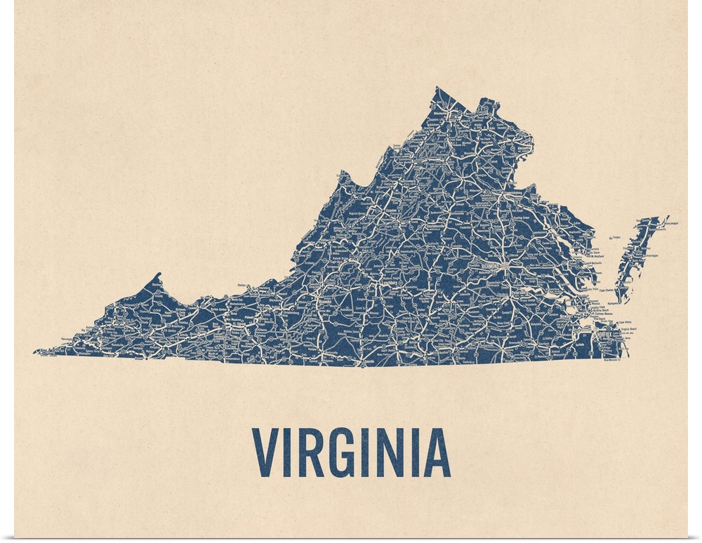 Vintage Virginia Road Map 1