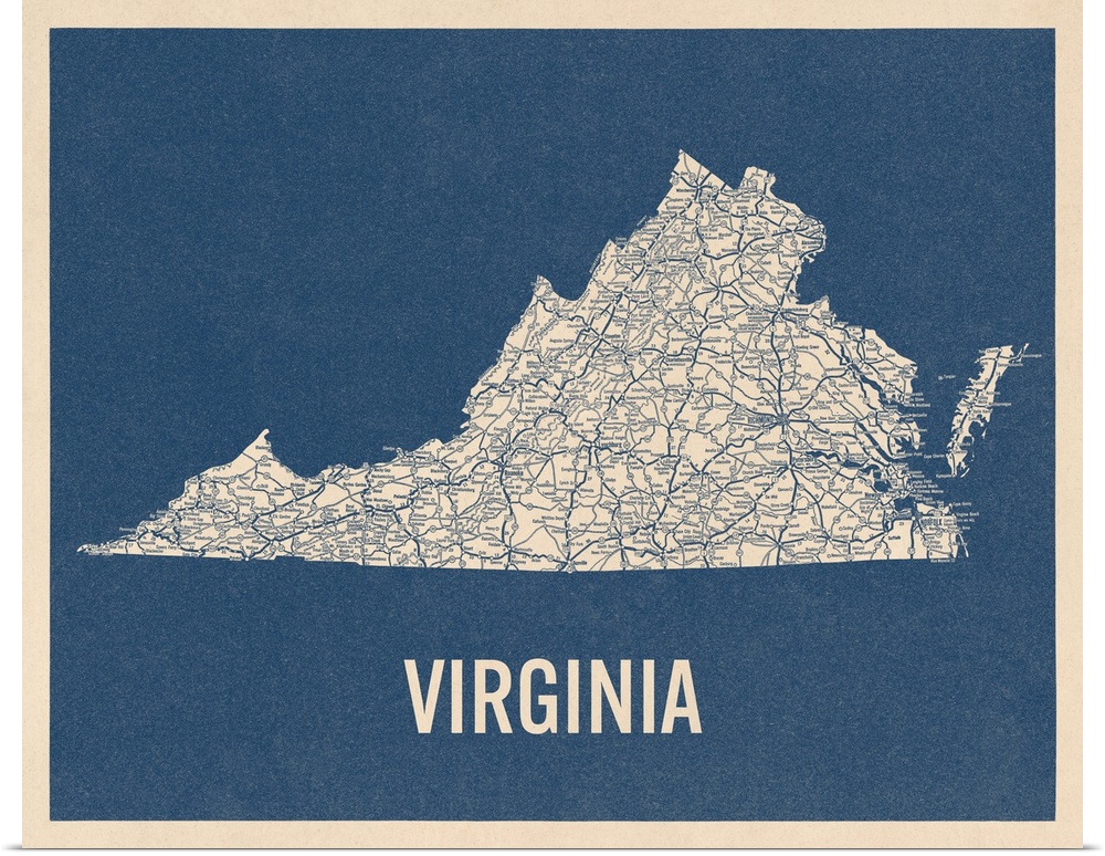 Vintage Virginia Road Map 2