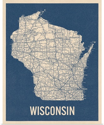 Vintage Wisconsin Road Map 2