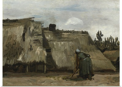 A Peasant Woman Digging in Front of Her Cottage, c.1885