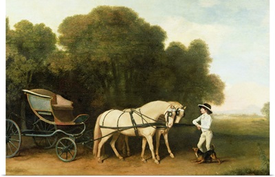 A Phaeton with a Pair of Cream Ponies in the Charge of a Stable-Lad, c.1780-5