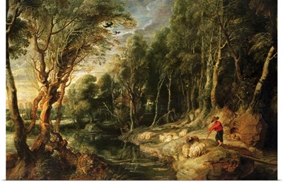 A Shepherd with his Flock in a Woody landscape, c.1615 22