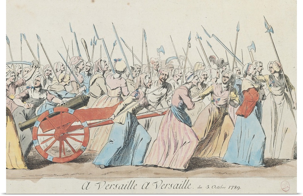 XIR154733 'A Versailles, A Versailles', March of the Women on Versailles, Paris, 5th October 1789 (coloured engraving) (se...