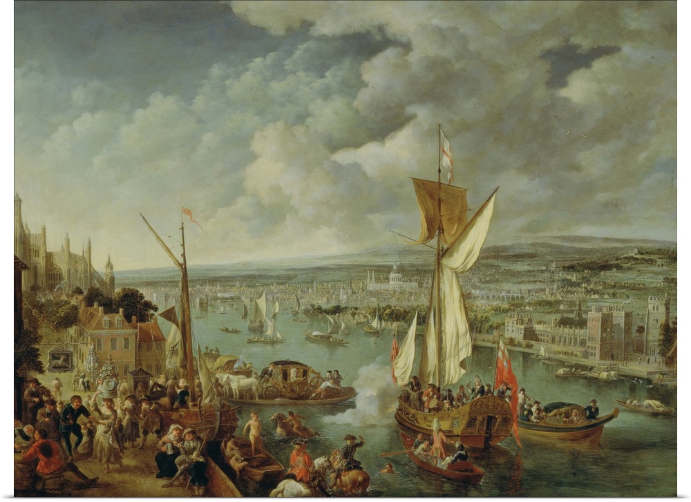 XAL170187 A View of London (oil on copper) by Griffier, Jan (c.1645-1718)