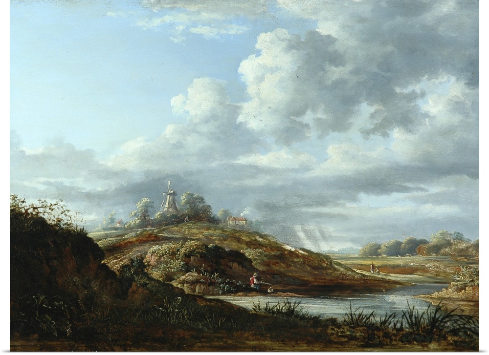 A Windmill Above A River