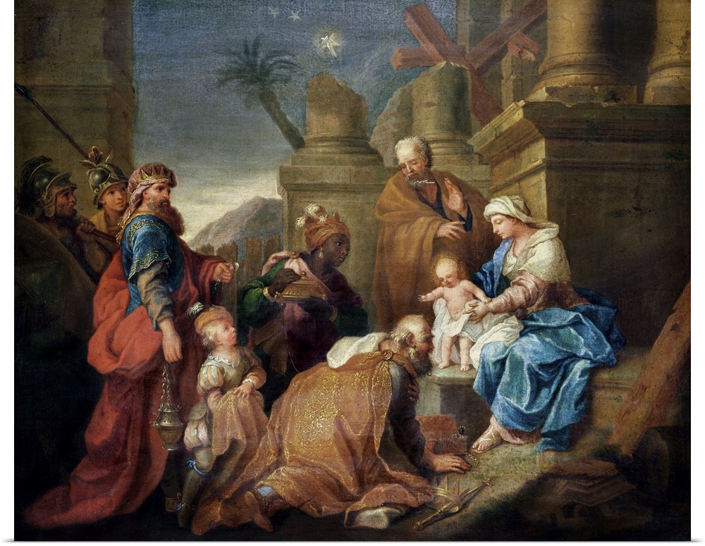 XIR254926 Adoration of the Magi (oil on canvas)  by Stella, Jacques (1596-1657); Musee Municipal, Dole, France; (add. info...