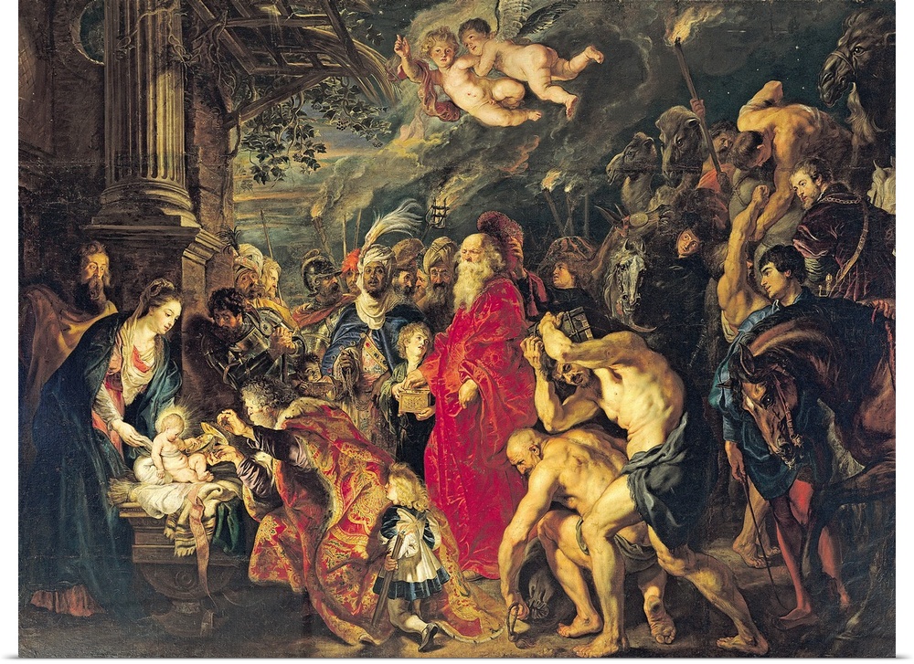 Classic artwork of the piece titled Adoration of the Magi.