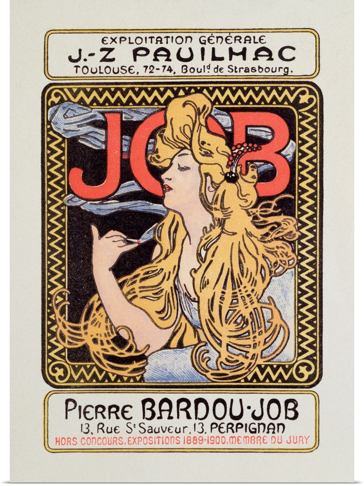 Advertising poster for cigarette paper Job created by Alphonse Mucha (1860-1939) 1900.