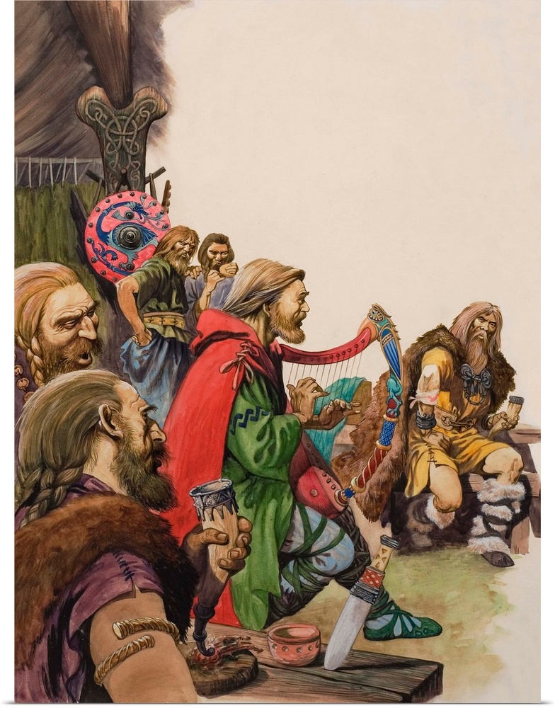 Alfred disguised as a minstrel in the camp of King Guthrum.