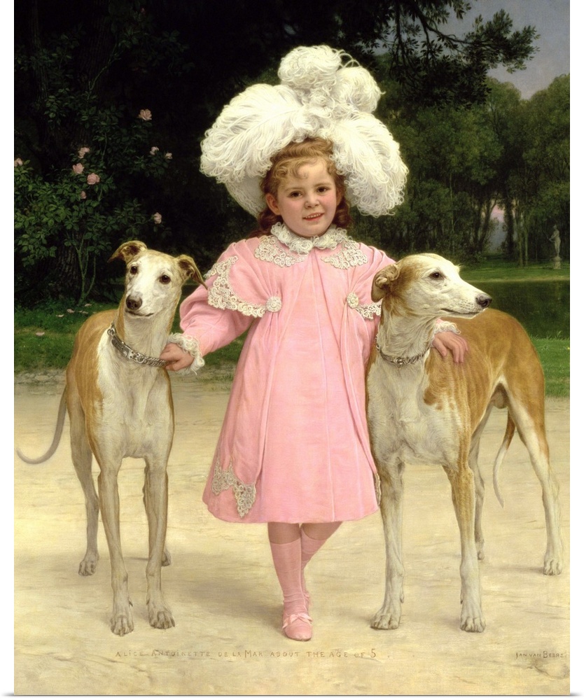 XKL64518 Alice Antoinette de la Mar, aged five (oil on canvas)  by Beers, Jan van (1852-1927); 95.5x83.5 cm; Berko Fine Pa...
