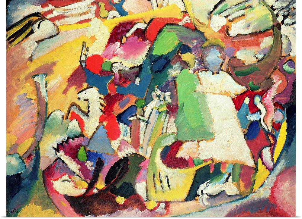 All Saints, No. 1, 1910 (originally oil on canvas) by Kandinsky, Wassily (1866-1944)