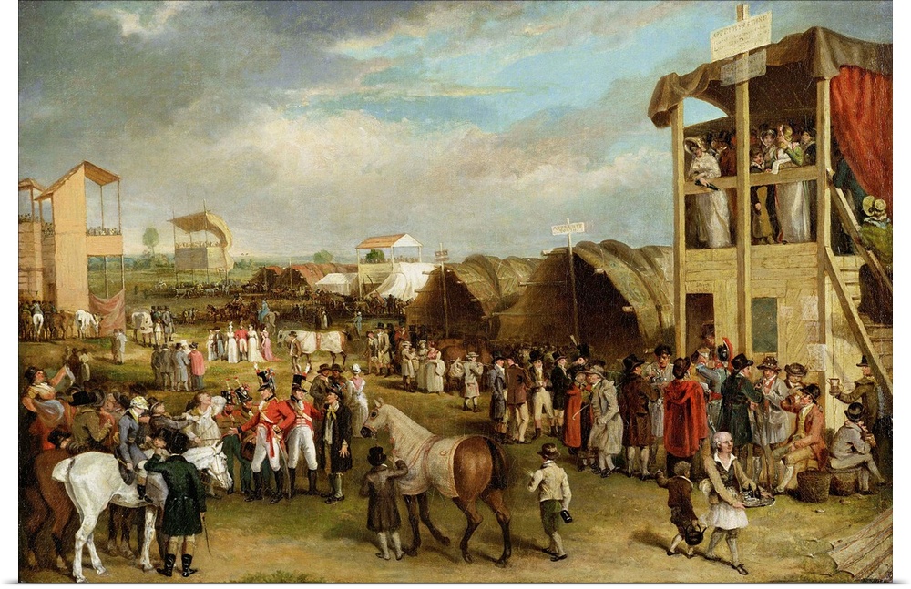 XYC144005 An Extensive View of the Oxford Races (oil on canvas)  by Turner, Charles (1773-1857); 63.8x92.1 cm; Yale Center...