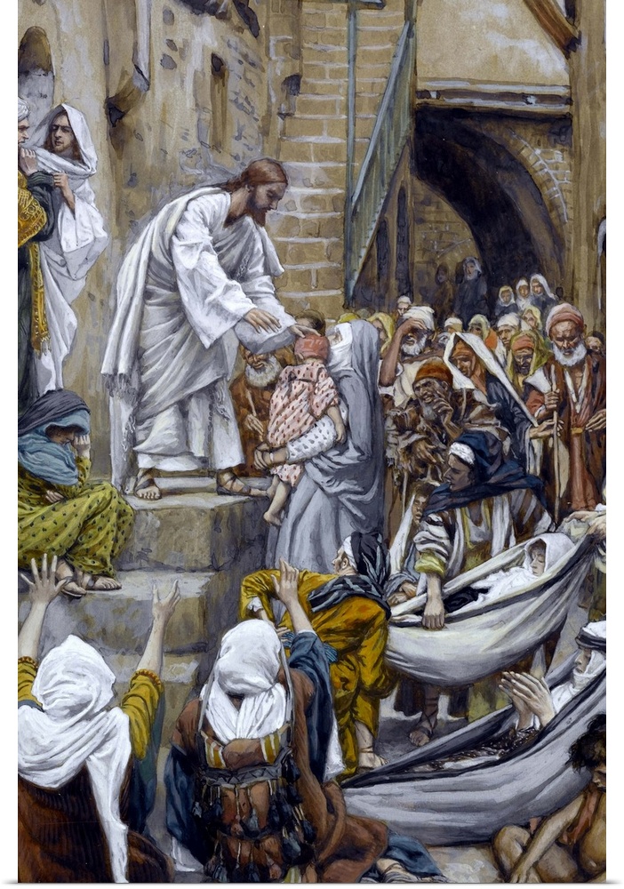 And All the City Was Gathered Together at the Door, illustration for 'The Life of Christ', c.1884-96 (w/c