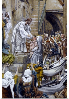 And All the City Was Gathered Together at the Door, illustration for The Life of Christ