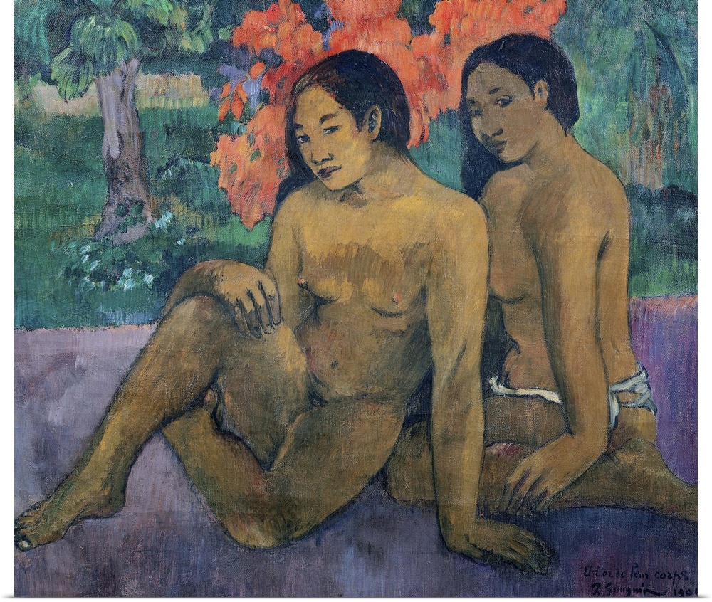 XIR42678 And the Gold of their Bodies, 1901 (oil on canvas)  by Gauguin, Paul (1848-1903); 67x76 cm; Musee d'Orsay, Paris,...
