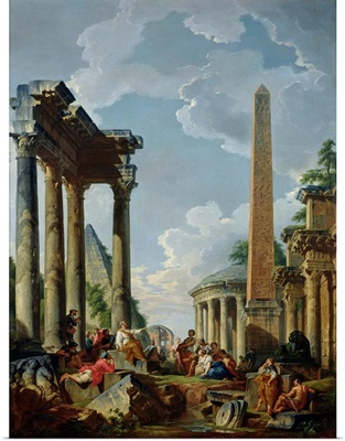 Architectural Capriccio with a Preacher in the Ruins, c.1745