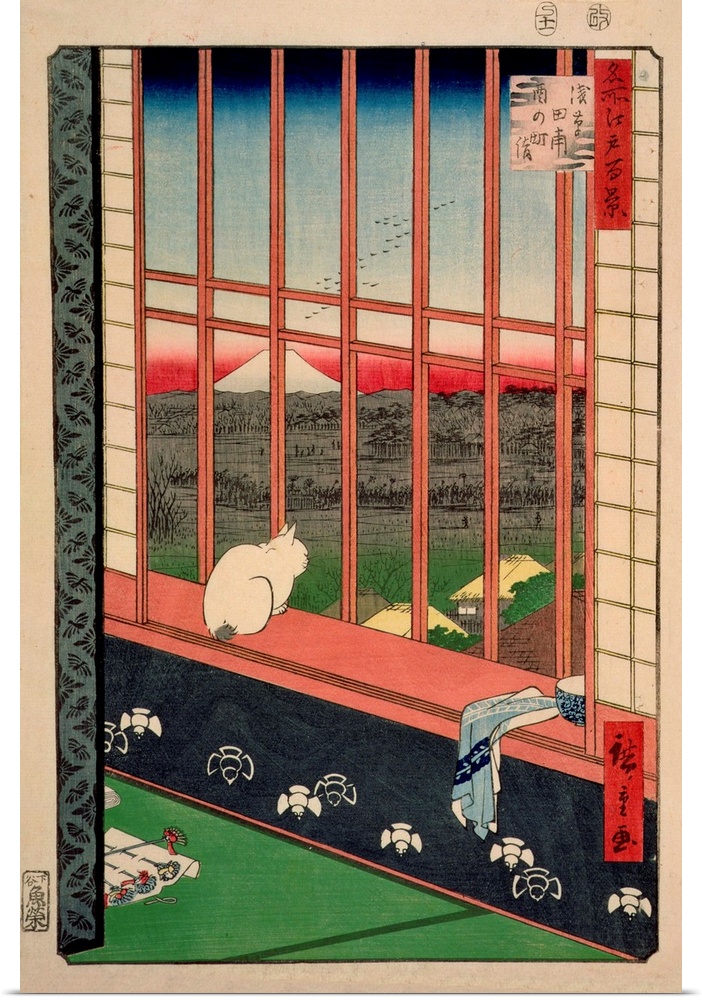 Asakusa Rice Fields During the Festival of the Cock, c.1857 (coloured woodblock print) by Hiroshige, Ando or Utagawa (1797...