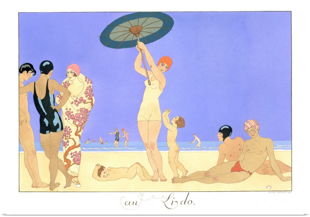 'At the Lido', engraved by Henri Reidel, 1920