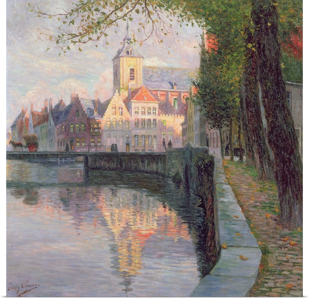 XKL60220 Autumn in Bruges (oil on panel)  by Coppens, Omer (1864-1926); 68x77.5 cm; Berko Fine Paintings, Knokke-Zoute, Be...