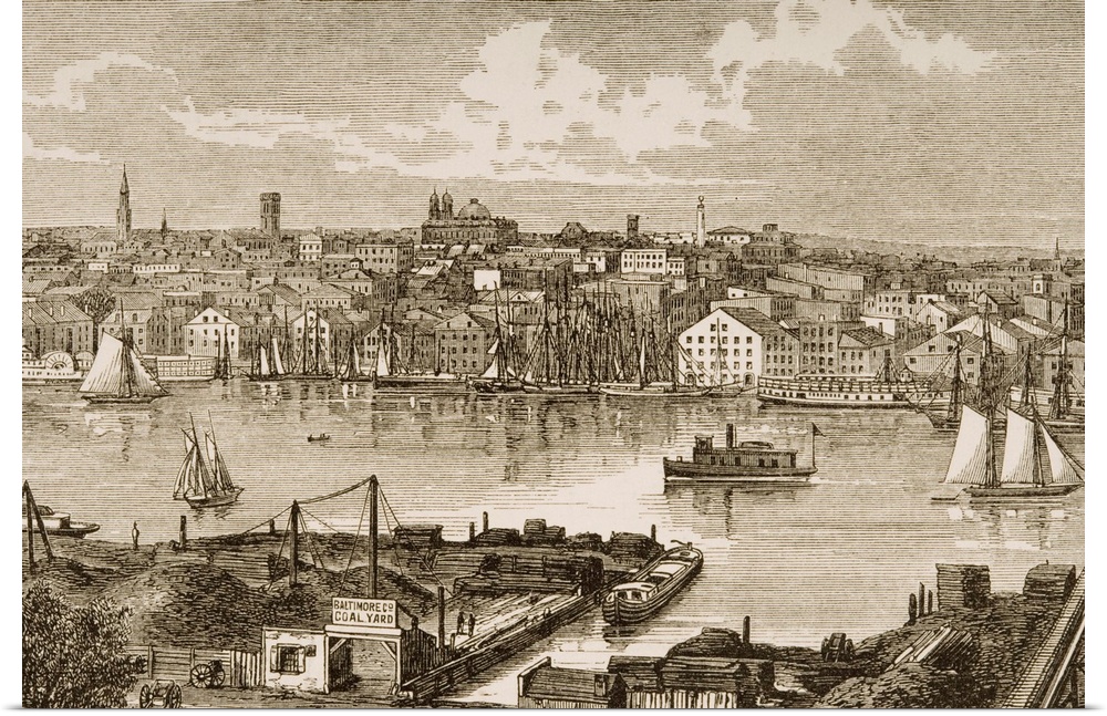 Baltimore Maryland in 1870s. From American Pictures Drawn With Pen And Pencil by Rev Samuel Manning circa 1880