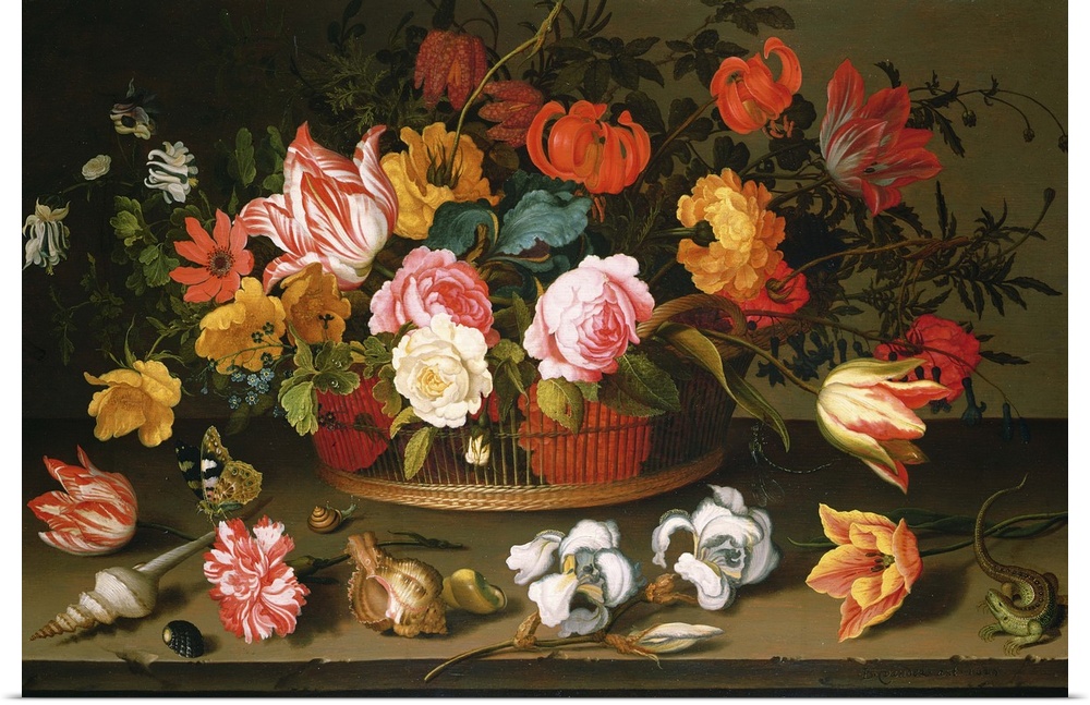 Basket of flowers, 1625