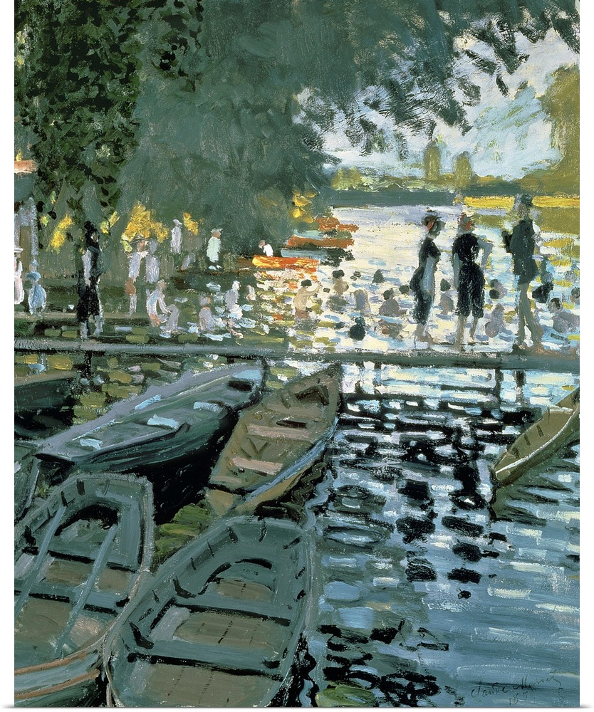 Painting of rowboats by Claude Monet.