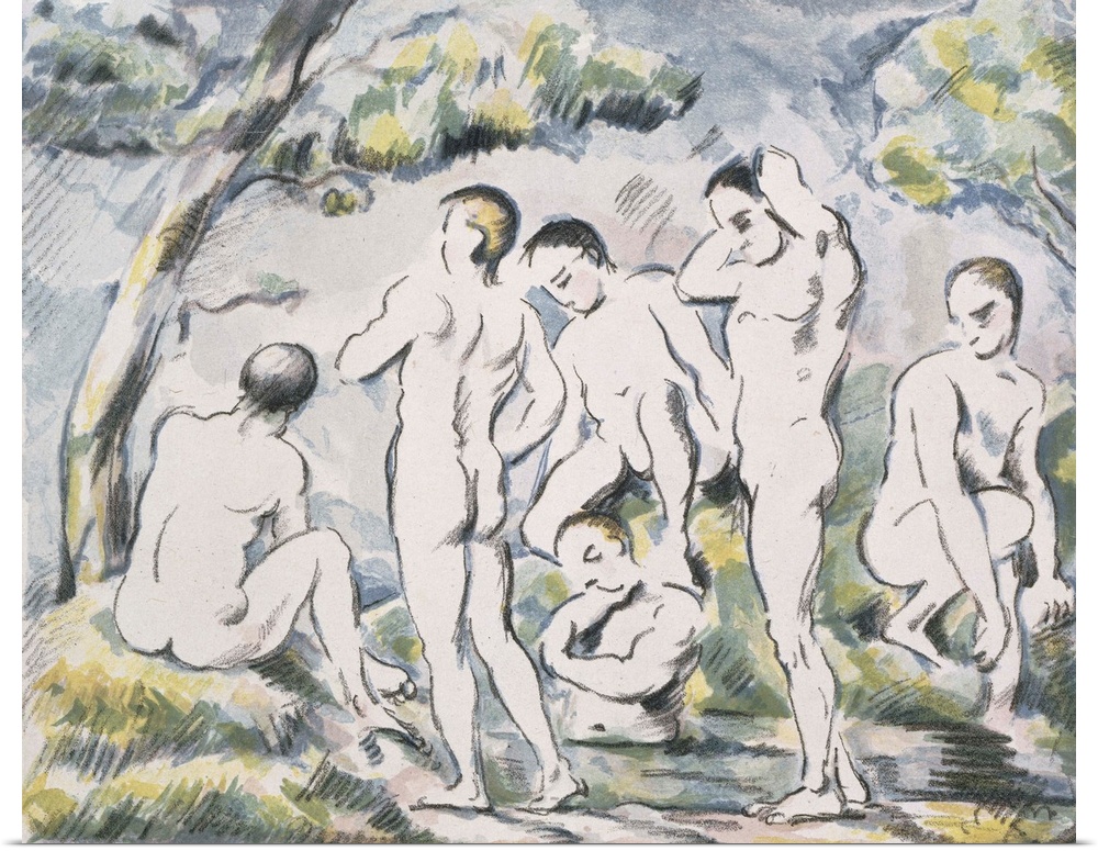 Bathers In A Landscape, 1898 (Originally a color lithograph)