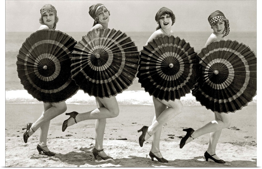 Bathing Beauties With Parasols, 1928