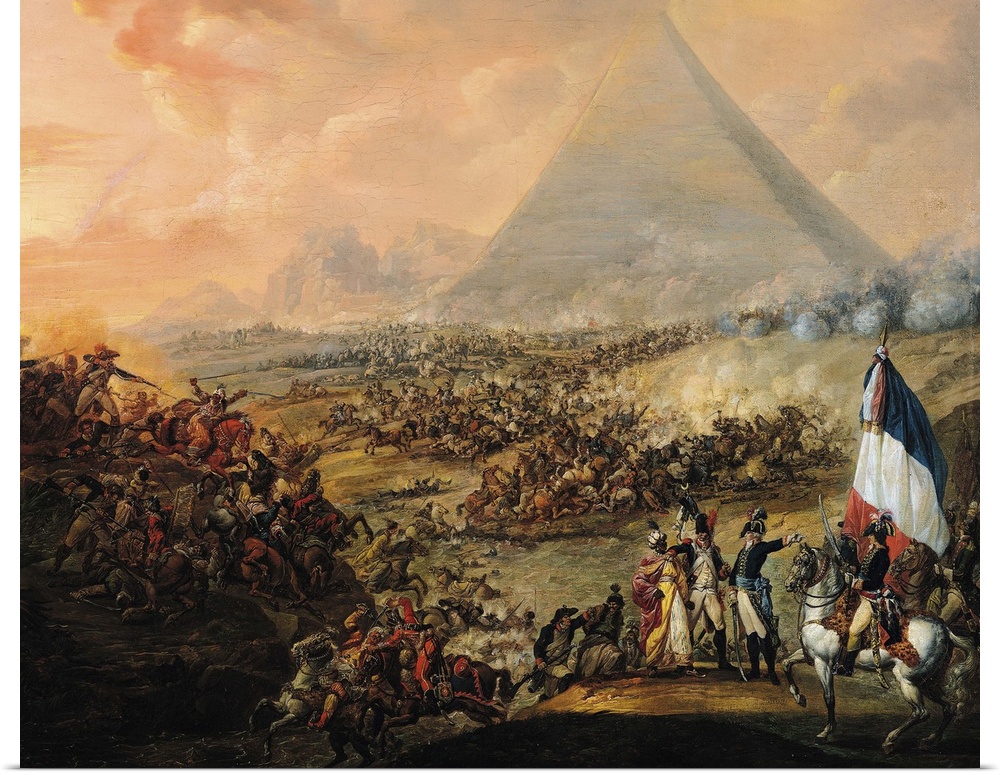 XAV28342 Battle of Pyramids, 21 July 1798 (oil on canvas)  by Watteau, Francois Louis Joseph (1758-1823); Musee des Beaux-...