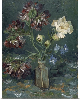 Bottle With Peonies And Blue Delphiniums, 1886