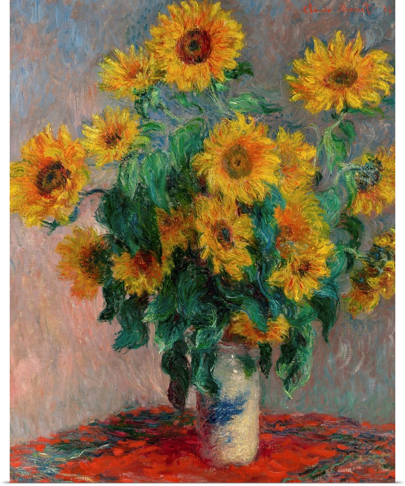 Bouquet of Sunflowers, 1881, oil on canvas.  By Claude Monet (1840-1926).