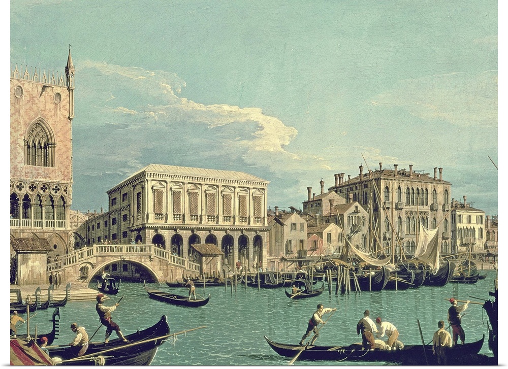XIR61069 Bridge of Sighs, Venice (La Riva degli Schiavoni) c.1740 (oil on canvas)  by Canaletto, (Giovanni Antonio Canal) ...