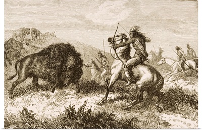 Buffalo Hunting on the Great Plains between St. Louis and Denver, from American Pictures