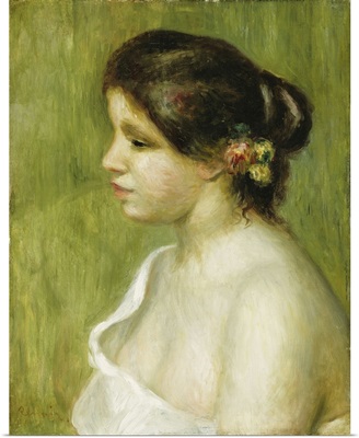 Bust Of A Young Girl With Flowers Decorating Her Ear, 1898