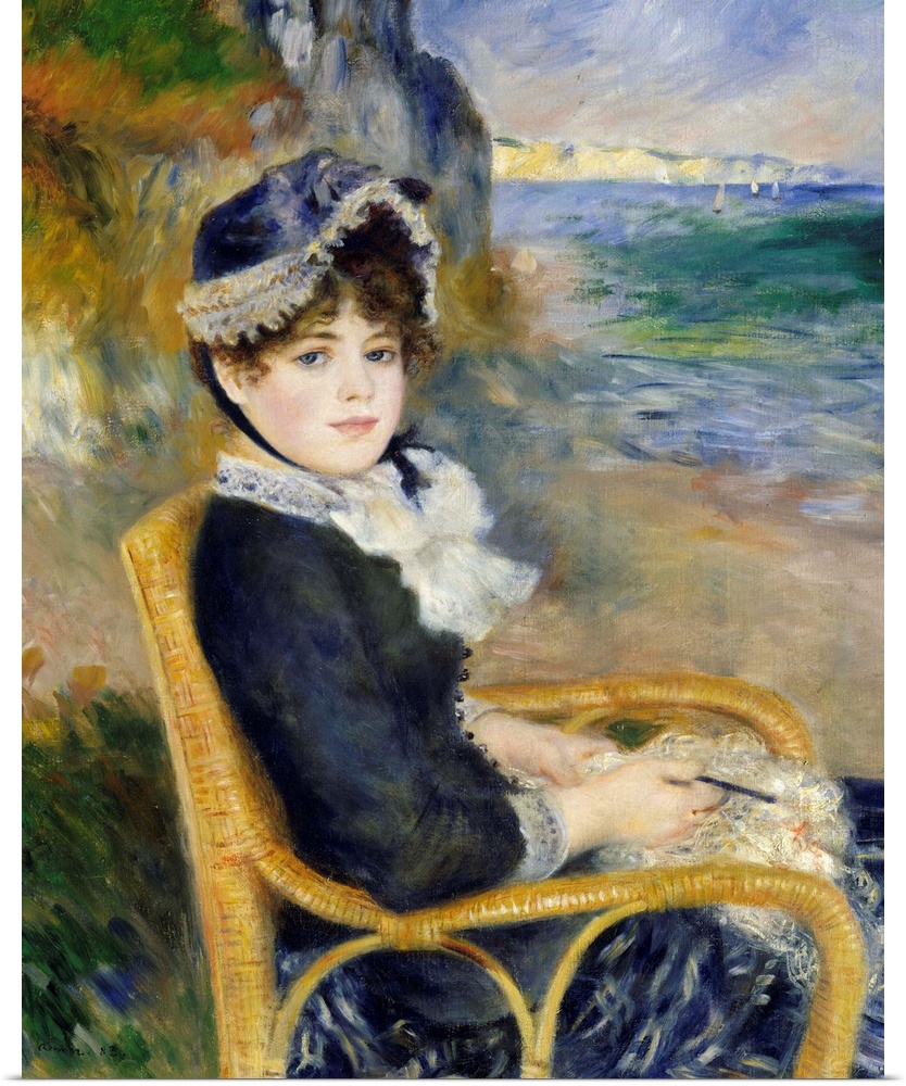 By the Seashore, 1883, oil on canvas.  By Pierre Auguste Renoir (1841-1919).