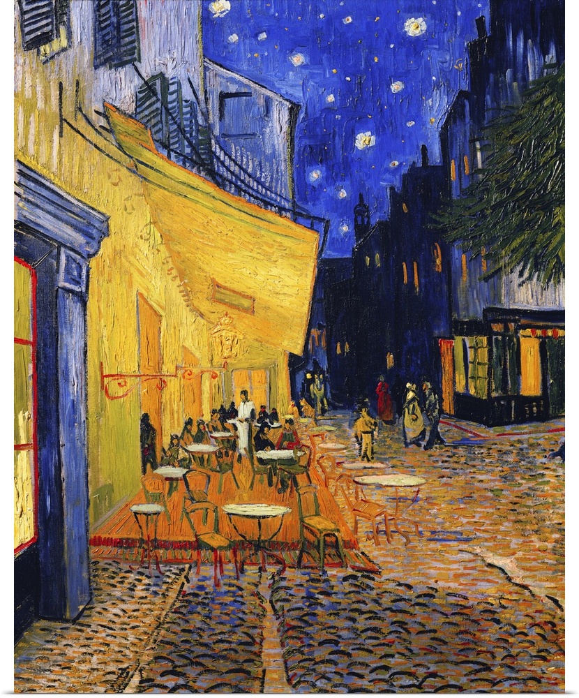 Cafe Terrace, Place du Forum, Arles, 1888. Originally oil on canvas.