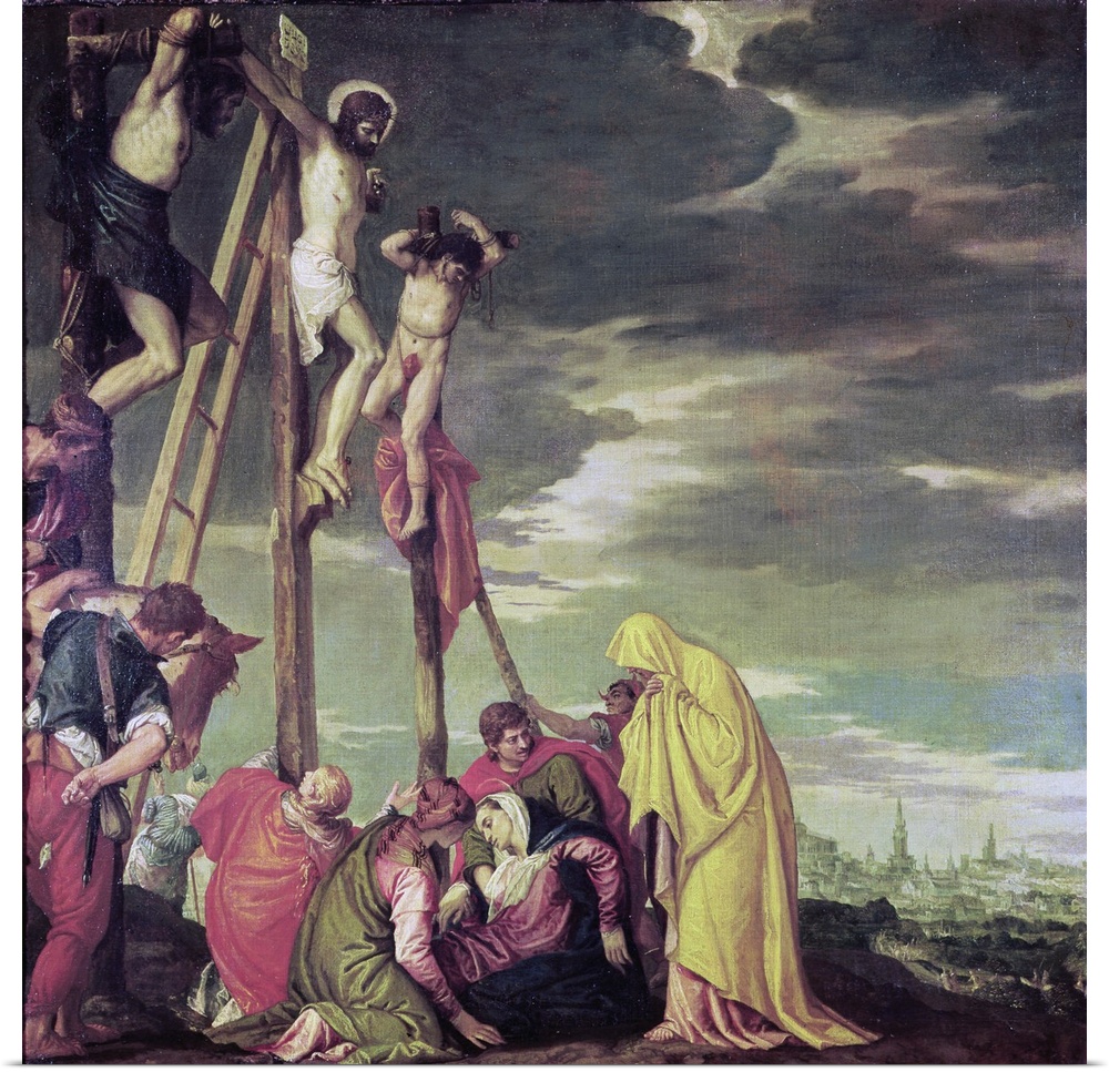 XIR73990 Calvary (oil on canvas); by Veronese, (Paolo Caliari) (1528-88); 102x102 cm; Louvre, Paris, France; ; Italian, ou...