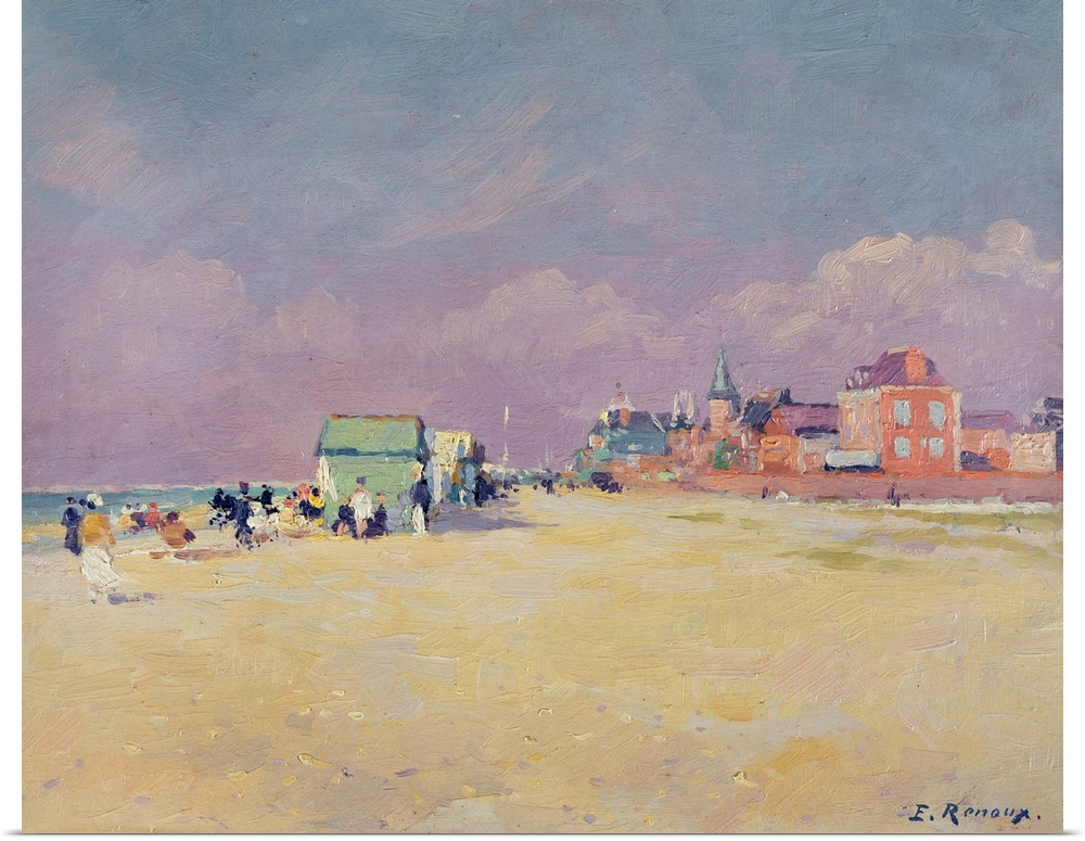 XIR175518 Cayeux-sur-Mer (oil on canvas)  by Renoux, Jules Ernest (1863-1932); Private Collection; Giraudon; French, out o...