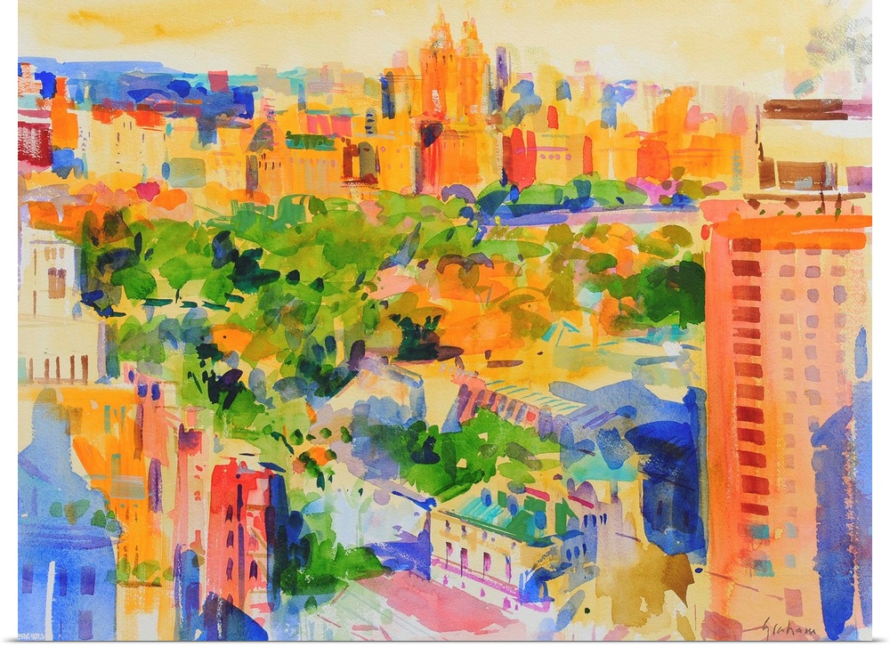 Central Park from The Carlyle (originally w/c on paper) by Graham, Peter