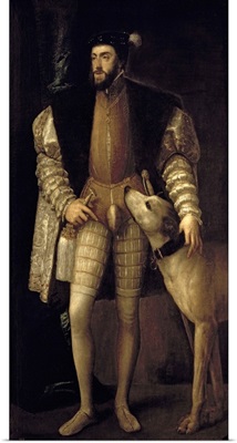 Charles V (1500-58) Holy Roman Emperor and King of Spain with his Dog, 1533