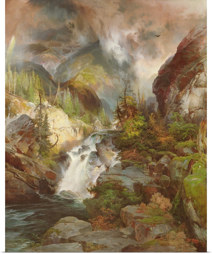 Children of the Mountain, 1867, oil on canvas.  By Thomas Moran (1837-1926).